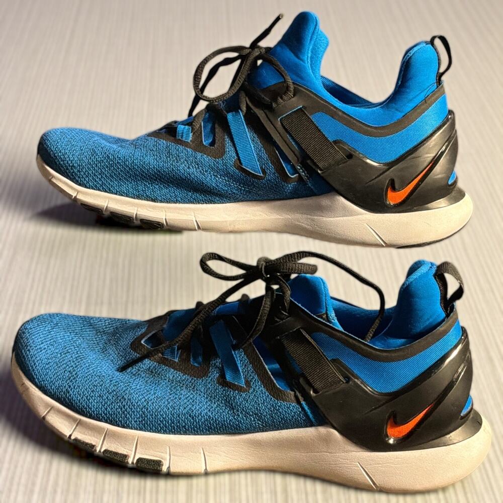 Men's 11 NIKE Flexmethod Trainer 2 VIbrant Blue/Black Sneakers BQ3063-400 EUC
